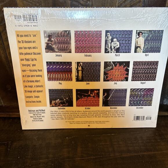 Star Wars 1995 3D Calendar Brand New Factory Sealed - Picture 2 of 2